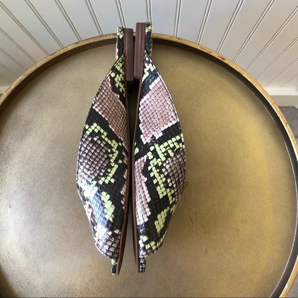 MADEWELL | THE ERICA PEEP-TOE MULE IN SNAKE EMBOSSED LEATHER | 7 | NEW - Picture 4 of 7